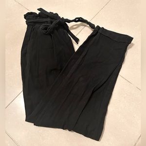 (S) Favlux Black Long Pants with Cinched Waist and Tie